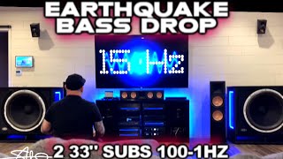 House Quake from 2 33quot Subs  Crazy Home theater system Dropping BASS [upl. by True]