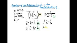 fehlenden Teilwiderstand einer Parallelschaltung berechnen [upl. by Clotilda]