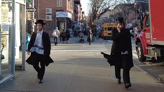 Walking Hasidic Jewish Community of Williamsburg Brooklyn during Hanukkah 2020 [upl. by Rehportsirhc]