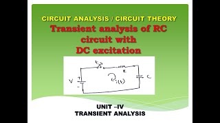 Transient response of RC circuit to step input  Transient analysis of RC circuit to DC excitation [upl. by Eillek418]