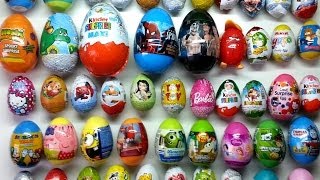 50 Surprise Eggs Kinder Surprise Maxi Plastic Eggs Disney Zaini Spiderman Planes Zhu Zhu Pets [upl. by Nesiaj]