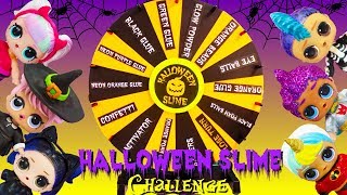 LOL Mystery Wheel Of Slime HALLOWEEN Challenge Boys VS Girls [upl. by Asila93]