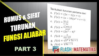 Rumus dan Sifat Turunan Fungsi Aljabar  Part 3 [upl. by Lesko]