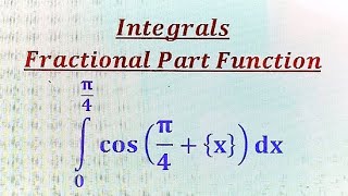 Definite Integral involving fractional part function Part 20 [upl. by Rotceh]