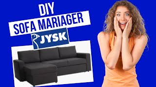 221  AssembleSamle JYSK sofa bed  Sleep  storage chaiselong MARIAGER opbevaring mørkegrå [upl. by Narih]