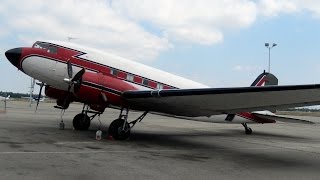 Douglas “HIPER” DC3 DC4C54 PampW R2000 Engines N62CC Fullerton Airport to Chino Airport [upl. by Aciretahs81]