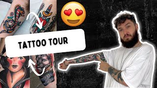 UPDATED All My Traditional Tattoos  Tattoo Tour 2023 [upl. by Trudnak]