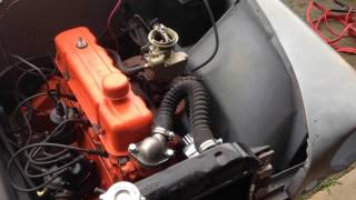 Chevy 153 Engine run test in Crosley 18 wheeler 2015 [upl. by Ecirbaf95]