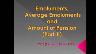 Average Emoluments and Amount of Pension [upl. by Llaccm]