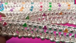 Silver Anklets Collection  Payal Design  Velli Kolusu  Asmr Sound [upl. by Franckot327]