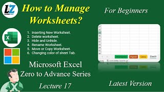 17 Managing Worksheets in MS Excel  For Beginners  Urdu Hindi excel learning teacher msexcel [upl. by As]