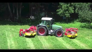 Fauche du foin et andainage Fendt  John Deere  Fella [upl. by Cantu67]