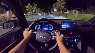 2022 Genesis G70 33T V6 Sport RWD POV Night Drive 3D AudioASMR [upl. by Nymsaj]