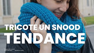 Tricoter un snood débutant écharpe infinie facile et tendance  Tuto tricot [upl. by Ema]