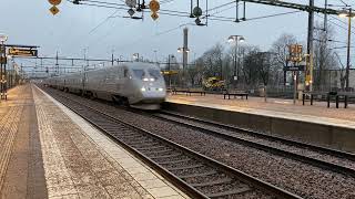 SJ X2000 passing through Hallsberg at high speed [upl. by Nurat178]