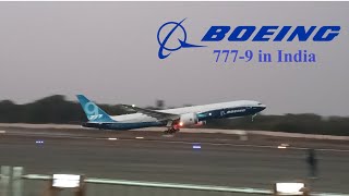 Boeing 7779 Leaves Hyderabad Begumpet Airport after in static display for Wings India 2024 Event [upl. by Ylirama]