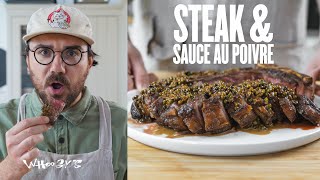 Cuire un steak parfaitement amp sauce au poivre 🔥🥩 [upl. by Mair]