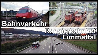 Freight Trains in Switzerland  Züge beim Rangierbahnhof Limmattal Spreitenbach [upl. by Gladdie129]