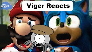 Viger Reacts to SMG4s quotIf Mario was in the Sonic Moviequot [upl. by Elletnuahc25]