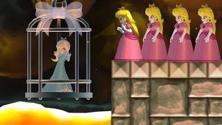 New Super Mario Bros Wii  Multiple Peachs wants to rescue Rosalina [upl. by Eiramlatsyrk]