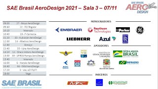 Apresentação Sala Virtual 3 071121  23ª Competição SAE BRASIL AeroDesign [upl. by Nyliram]