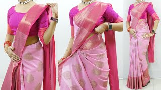 Banarasi silk saree draping tutorial step by step  Sari draping in easy steps  Sari draping guide [upl. by Valery]