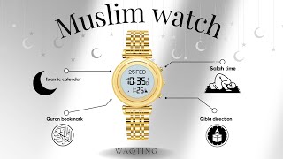 Womens gold watch for muslim salah by Waqting [upl. by Napra778]