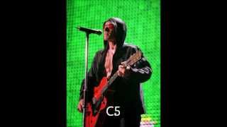 Vocal Range of Bono U2 Live 19842010 E2C5G5 [upl. by Eyt]