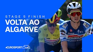 MOUNTAINTOP FINALE 🔥  Stage 5 Finish Volta ao Algarve 2024  Eurosport Cycling [upl. by Aramac]