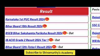 1St PUC Result Checkshivamurthysacademy1stpucresultkarnataka [upl. by Cynde123]