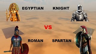 50K Roman Soldiers VS 50K Spartans VS 50K Medieval Knights VS 50K Egyptian Warriors  UEBS 2 [upl. by Haines]