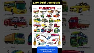 Transport related words with pictures english 10linesessayforkids englishlanguage spokenenglish [upl. by Janean675]