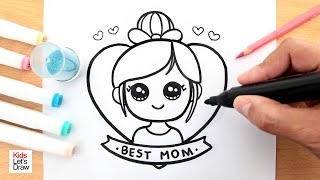 Cómo DIBUJAR A MAMÁ fácil usando BRILLANTINA  Dibujos Día de la Madre [upl. by Rory200]