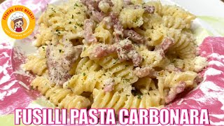 How to make Fusilli Pasta Carbonara  Easy amp Delicious [upl. by Emolas]