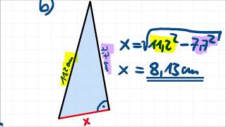 Satz des Pythagoras  4 Rechnung in einem Schritt 🙂🐱‍🏍 mit Übung [upl. by Grissel]