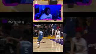 Lakers Fan Reacts To Anthony Edwards almost ENDS Anthony Davis with insane dunk shorts [upl. by Laehcar]