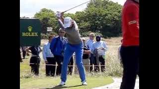 Henrik Stenson golf swing longiron faceonview July 2014 [upl. by Elatnahs]