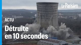 L’impressionnant dynamitage de la plus haute tour de la centrale à charbon de SaintAvold [upl. by Minnie656]