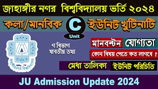 Jahangirnagar University admission Circular 2024 JU C unit Admission Apply Circular 202324 [upl. by Tnilk]