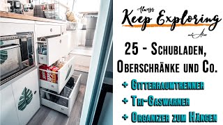 25 ‖ Schubladen Oberschränke und Raumtrenner  DIY Campervan Selbstausbau [upl. by Enyalahs]