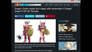 Dragon Quest Creator Yuji Horii Former Shonen Jump EIC Kazuhiko Torishima Unhappy With Censorship [upl. by Navlys]