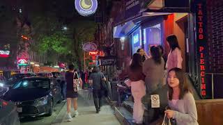 NYC Nightlife Walk  Greenwich Village  Restaurants amp Bars  October 2023 [upl. by Ynelram571]