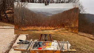 Plein Air Oil Painting Hesitation Point in the Winter in Brown County State Park [upl. by Ewald]