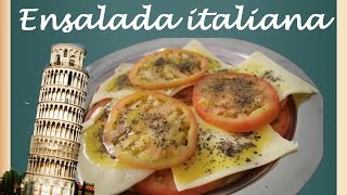 Ensalada con mozzarella tomates y albahaca  Receta Ensalada caprese facil [upl. by Costanzia]