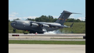 USAF C17 take off amp landing DTW [upl. by Lyn305]