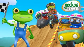 Grandmas Stunt Bike Show  Geckos Garage  Trucks For Children  Cartoons For Kids [upl. by Aihtniroc985]