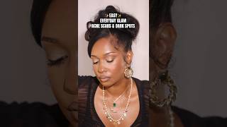 ✨EASY✨DEWY SOFT GLAM Acne scars amp Hyperpigmemtation 90smakeup makeupforblackwomen [upl. by Etakyram]