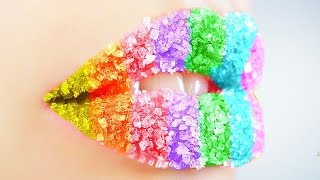 DIY RAINBOW LIP SCRUB Different Flavors In Each Color [upl. by Hsot896]