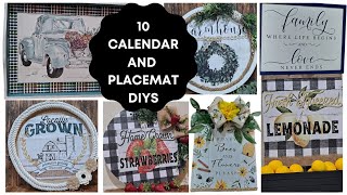 10 Dollar Tree Placemat and Calendar page DIYs  EASY and INEXPENSIVE [upl. by Pennie]