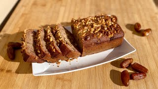 TORTA di DATTERI alle NOCI fatta in casa 🍰senza zucchero senza uova e senza latticini DATEBREAD [upl. by Larual]